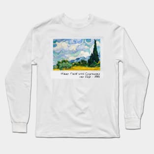 wheat field with cypresses Long Sleeve T-Shirt